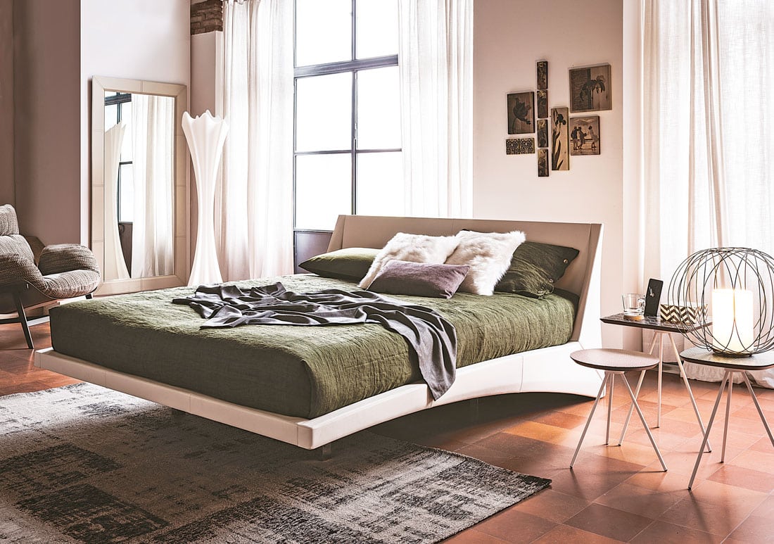 Italian Leather Modern Bed Frames imported from Cattelan by San Francisco Design