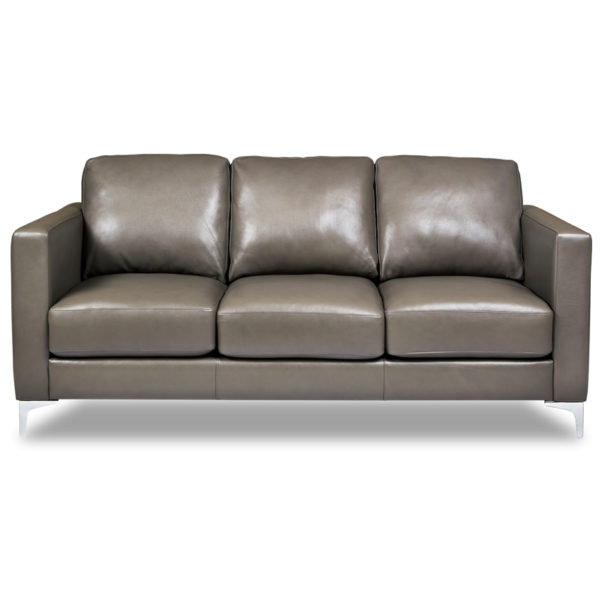 Brown Leather Modern Sofa for a Contemporary Living Room