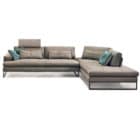 Dark Brown Modern Leather Sectional Sofa