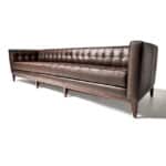 Dark Brown Contemporary Leather Living Room Sofa