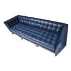 Blue Leather Modern Living Room Couch
