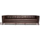Dark Brown Contemporary Leather Living Room Couch