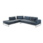 Blue Leather Modern Sectional Sofa