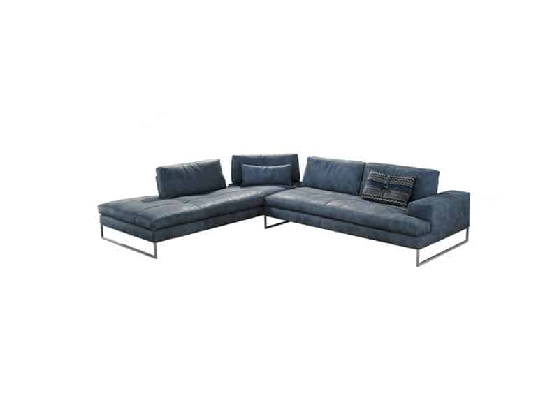 Sunset Sectional Modern Leather, Navy Leather Sectional Sofa