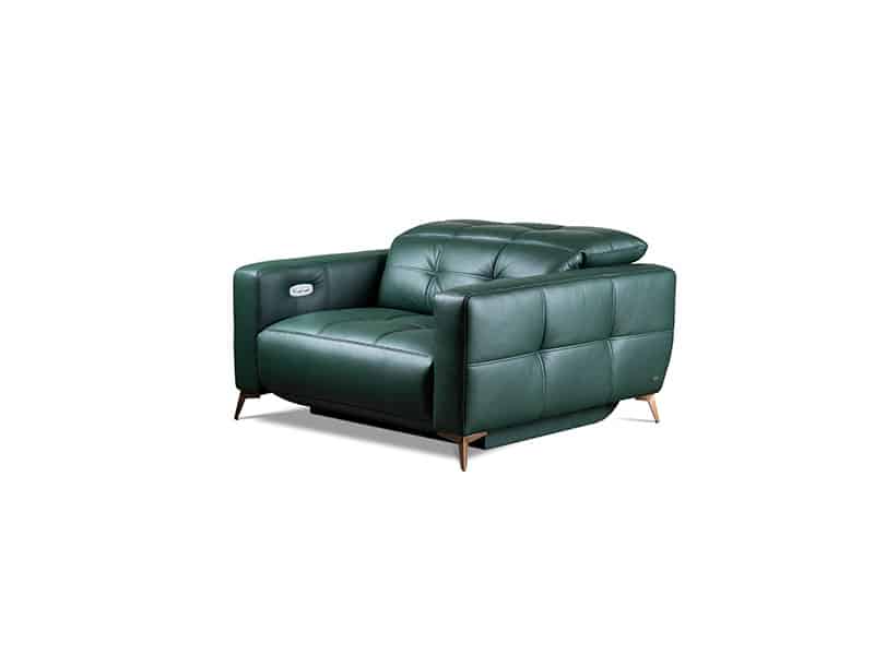The Verona Chair Green Leather, Modern Recliner Sofa Design