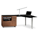 modern home Office Desk and System with wooden & metal accents