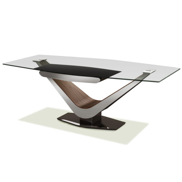 contemporary home computer desk glass & stainless steel