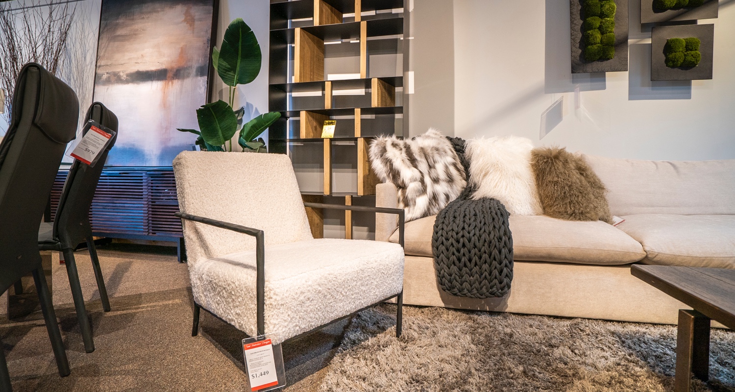 Modern home furnishings for a contemporary living room found at San Francisco Design's Furniture Store in Park City