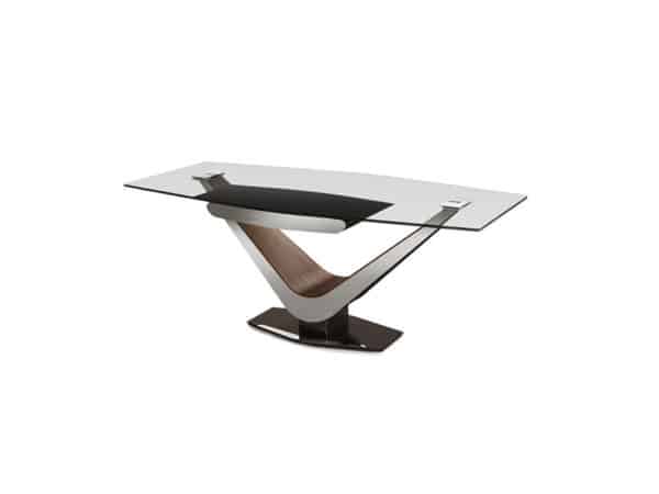 contemporary glass office desk with chevron design