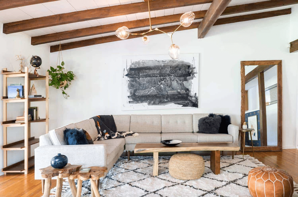 mid century modern decor in living room