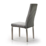 Checkered Fabric Alto High Back Dining Chair Modern Design