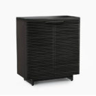 Modern Contemporary Style Mini Bar Cabinet in Charcoal Stained Ash