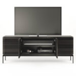 Modern Black Wooden TV Stand for a Contemporary Living Room