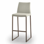 White and Metal Modern Counter Height Bar Stool