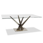 Crystal Contemporary Glass Top dining table with Modern Design