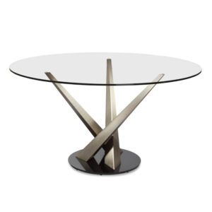 Crystal Glass Modern Round Dining Table for a Contemporary Dining Room