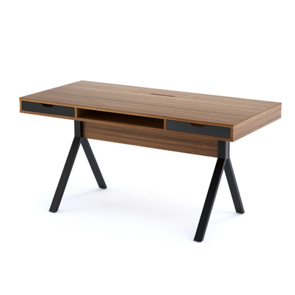 Wood Modern Platform Desk With Storage Drawers for Home or Office