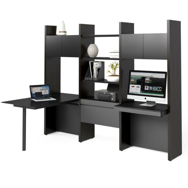 Dark Wooden Home Office Workstation for a Contemporary Space