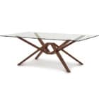 Modern Glass Top Table with Geometric Contemporary Design
