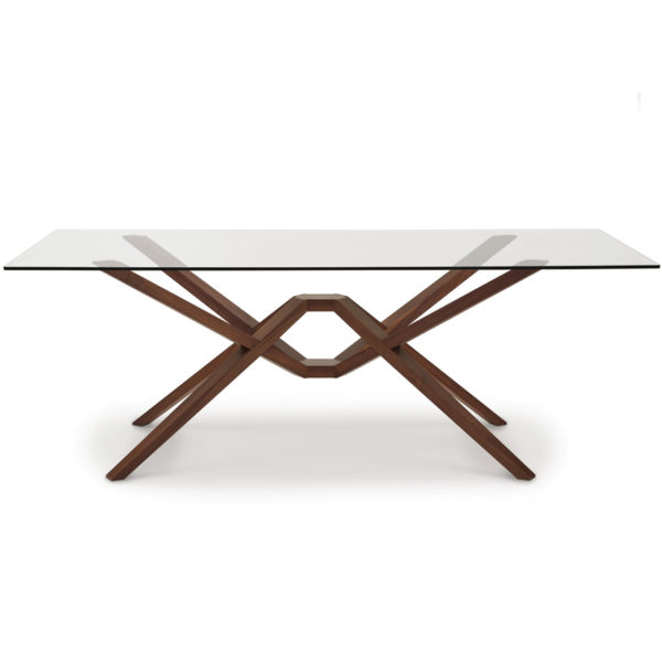 Exeter Contemporary Dining Table with Glass Top