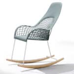 Gray Leather Guapa Rocking Chair Modern Design