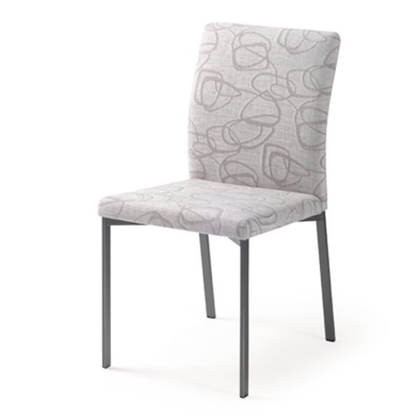 White Patterned Leather Mancini Modern Dining Chair