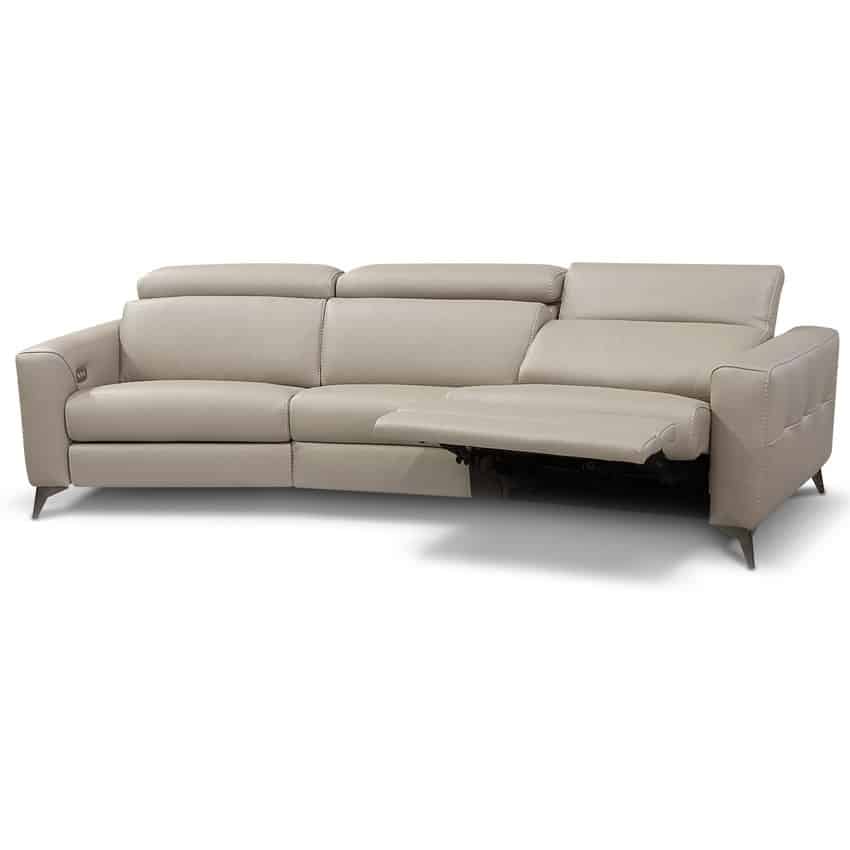 Morfeo Modern Leather Reclining Sofa, Modern Leather Recliner Couch