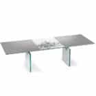 Square extendable dining table for a modern dining room