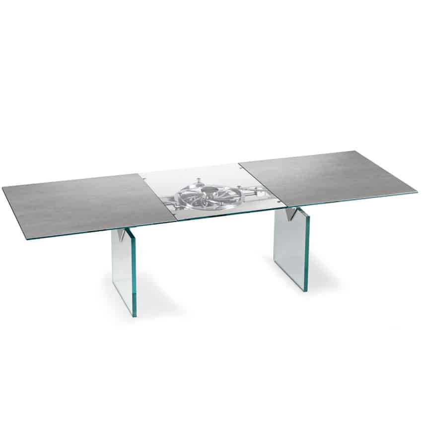 Quasar Modern Extendable Dining Table, Contemporary Extendable Dining Room Tables