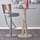 modern hydraulic barstool with leather finish for a contemporary kitchen