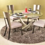 modern Dining room furniture set with leather contemporary dining chairs