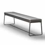 Grey Leather Modern dining room bench