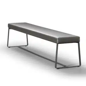 Grey Leather Modern dining room bench