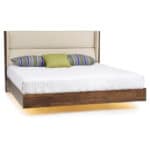 Sloane Modern Floating Platform Bed Dark Wood Color