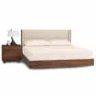 Dark Wood Bedroom Furniture Set With Contemporary Floating Platform Bed