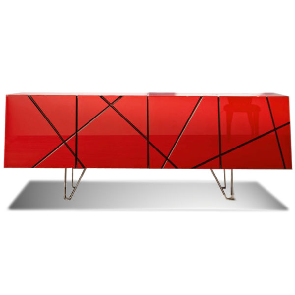 Red Modern Buffet for a Contemporary Accent