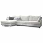 White leather modern corner sofa
