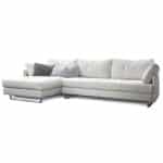 White leather modern corner sofa