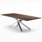 modern walnut top dining table for a contemporary dining room