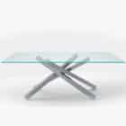 glass top pechino modern dining table