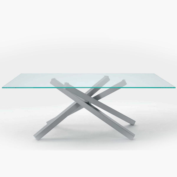 glass top pechino modern dining table