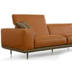 Burnt Orange Contemporary Living Room Leather Sofa