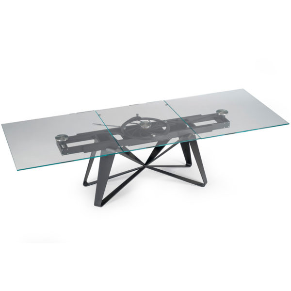Flocon Glass Top Extendable Dining Table