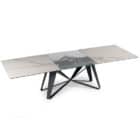 Flocon Extended Glass Modern Dining Table with Ceramic Top