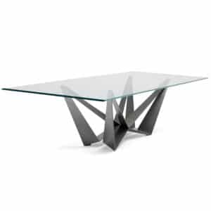Modern glass dining room table by skorpio