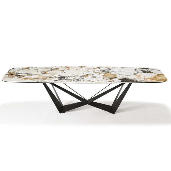 Skorpio Modern Dining Room Table with Ceramic Finish