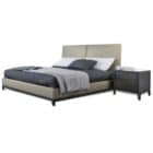 Winston Bedroom Furniture Set With Tan Upholstered Bed Frame & Headboard