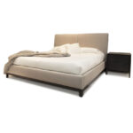 Brown Modern Bedroom Set With Upholstered Headboard & Bed Frame