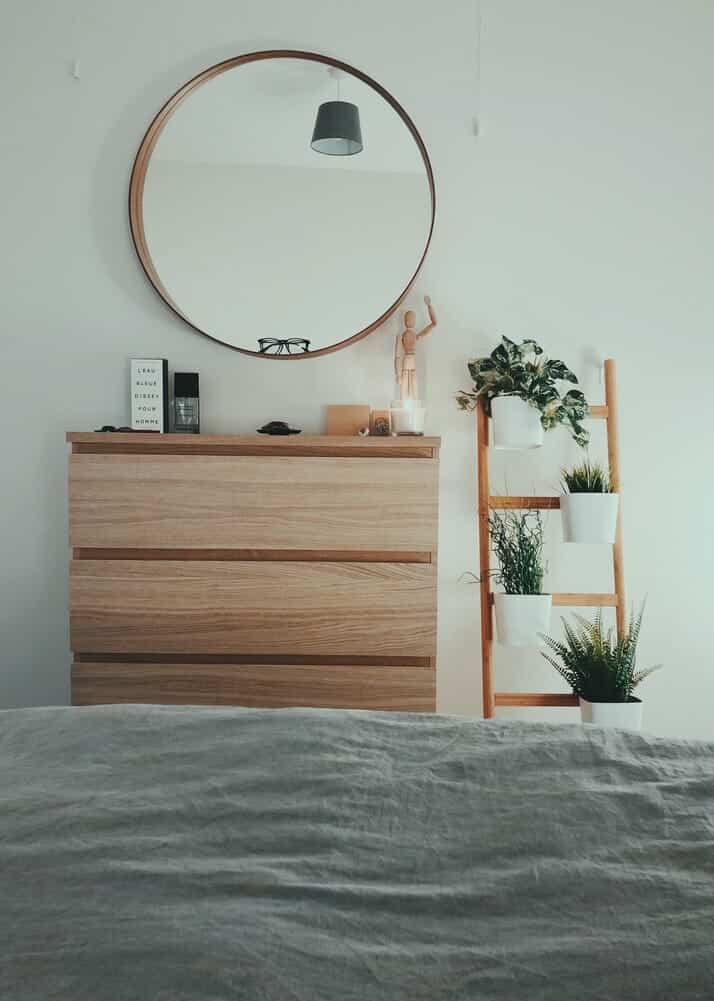 faux greenery for a modern bedroom