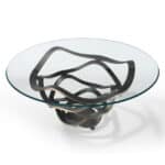 Neolitico Round Modern Dining Table Glass Top